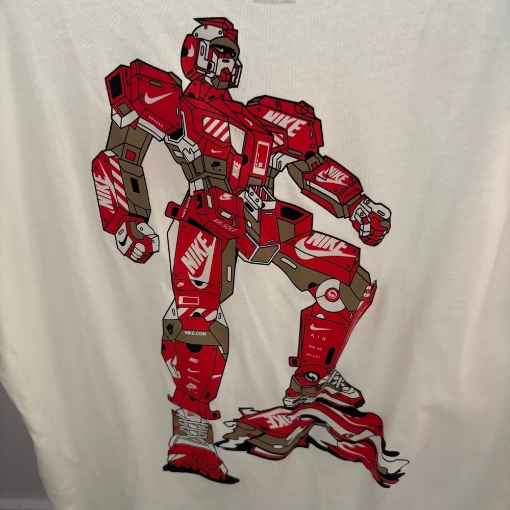 NIKE sz XL White Tshirt DJ1397 NSW Air Mech Anime Robot Short Sleeve
